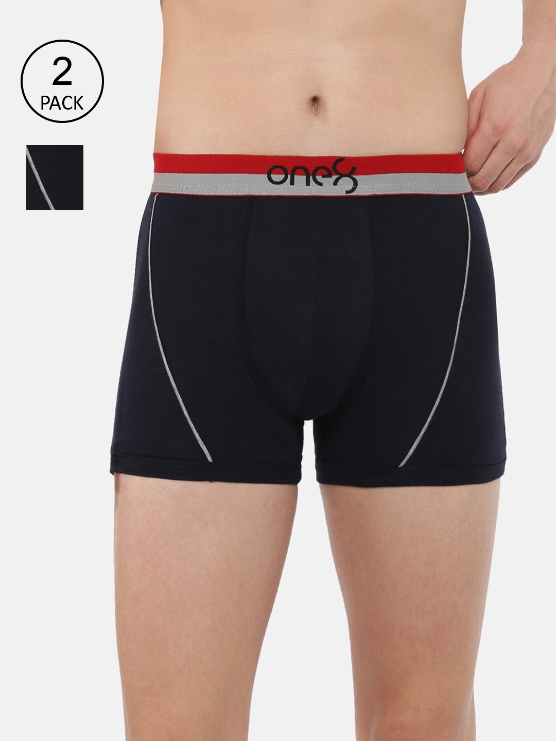 

one8 by Virat Kohli Men Pack of 3 Solid Cotton Trunks ONE8_715_NB_NB_2PC, Black