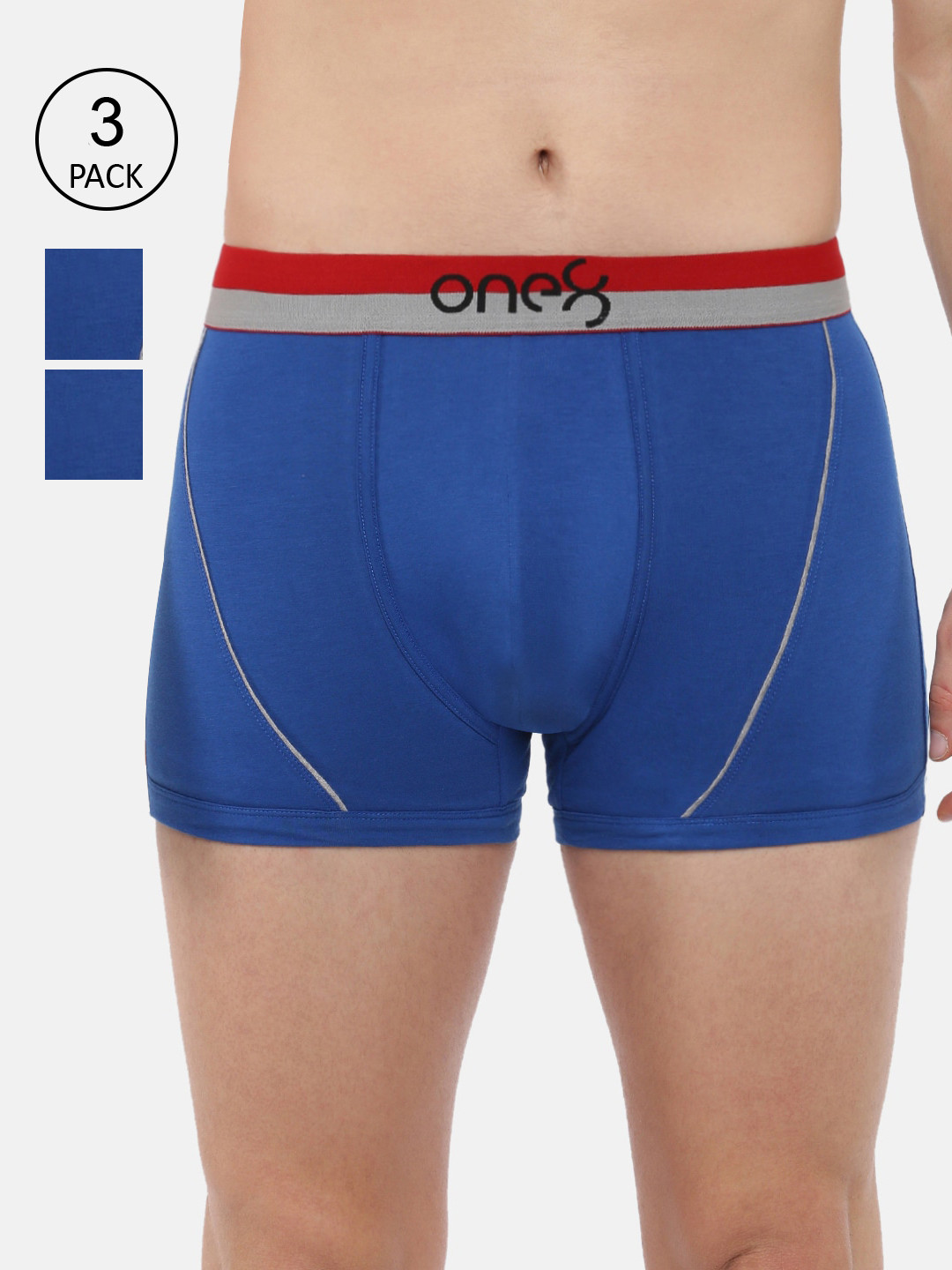 

one8 by Virat Kohli Pack of 3 Men Blue Solid Cotton Trunk