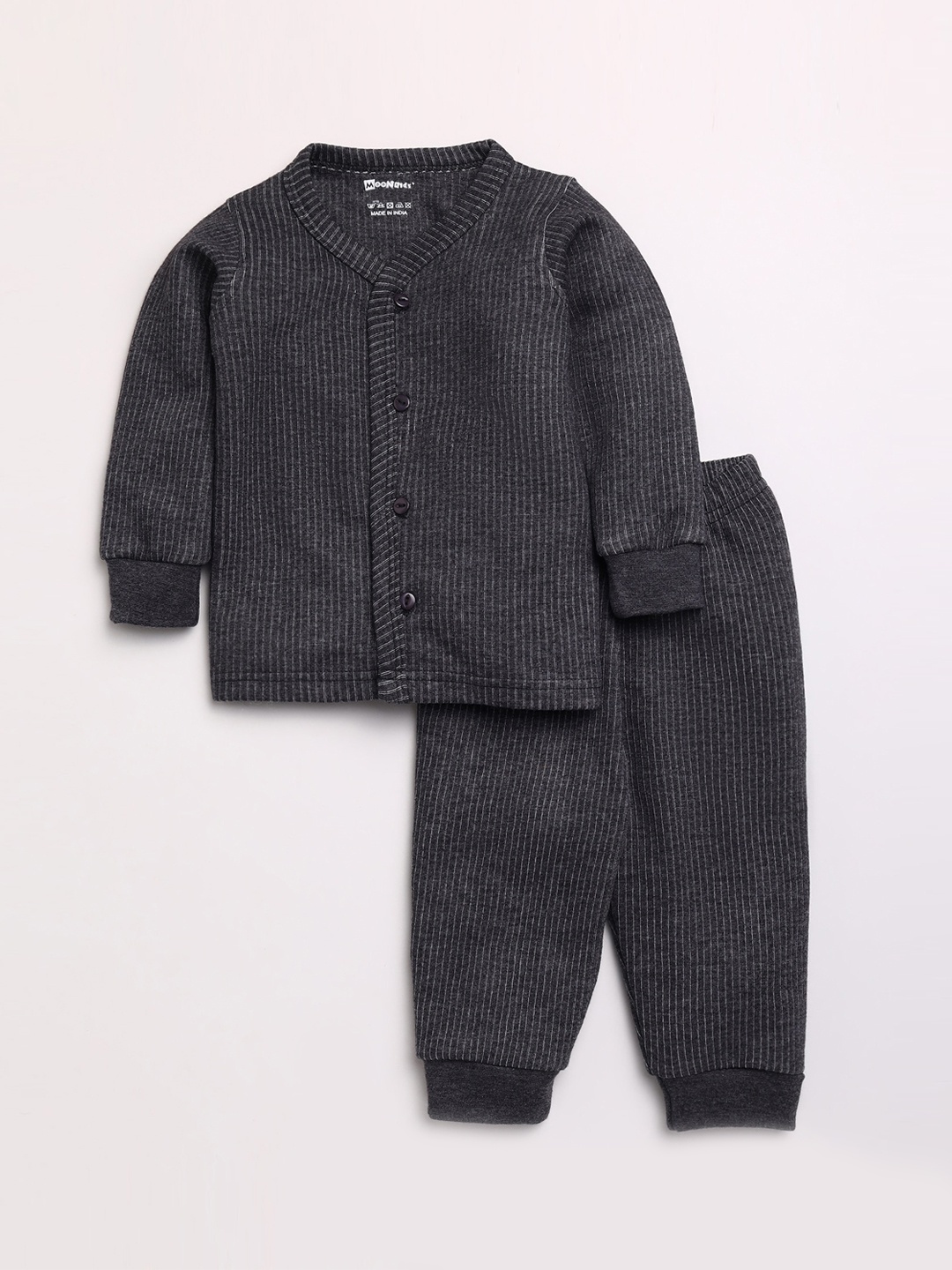 

MooNKids Boys Grey Solid Thermal Set