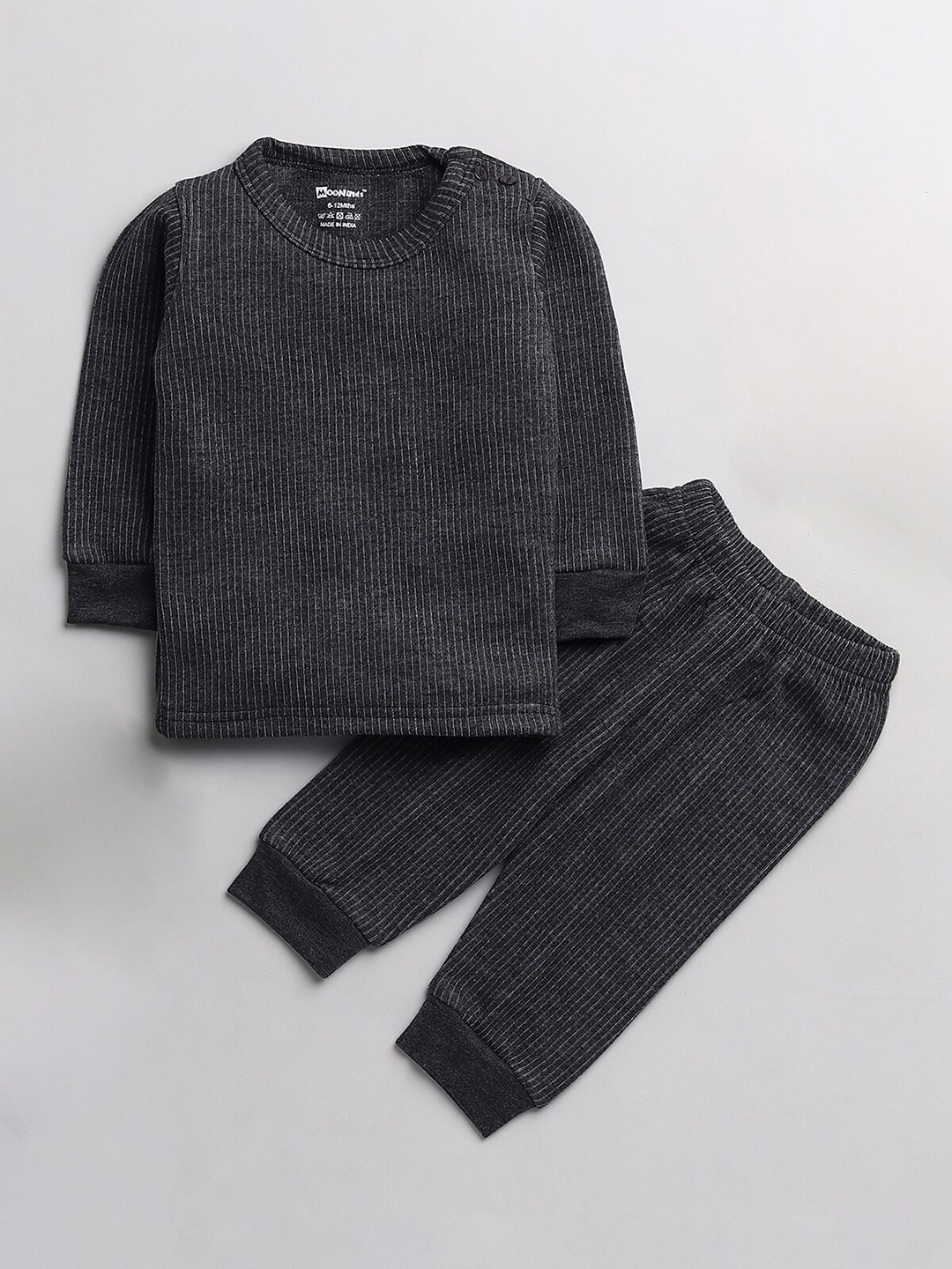 

MooNKids Boys Grey Solid Thermal Set