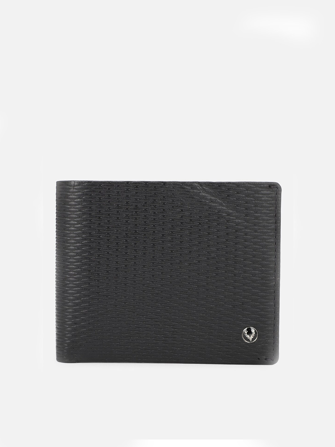 

Allen Solly Men Black Textured Leather Two Fold Wallet