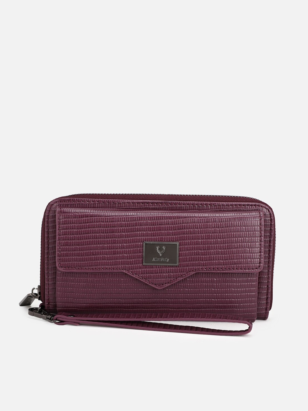 

Allen Solly Women Purple Textured PU Zip Around Wallet