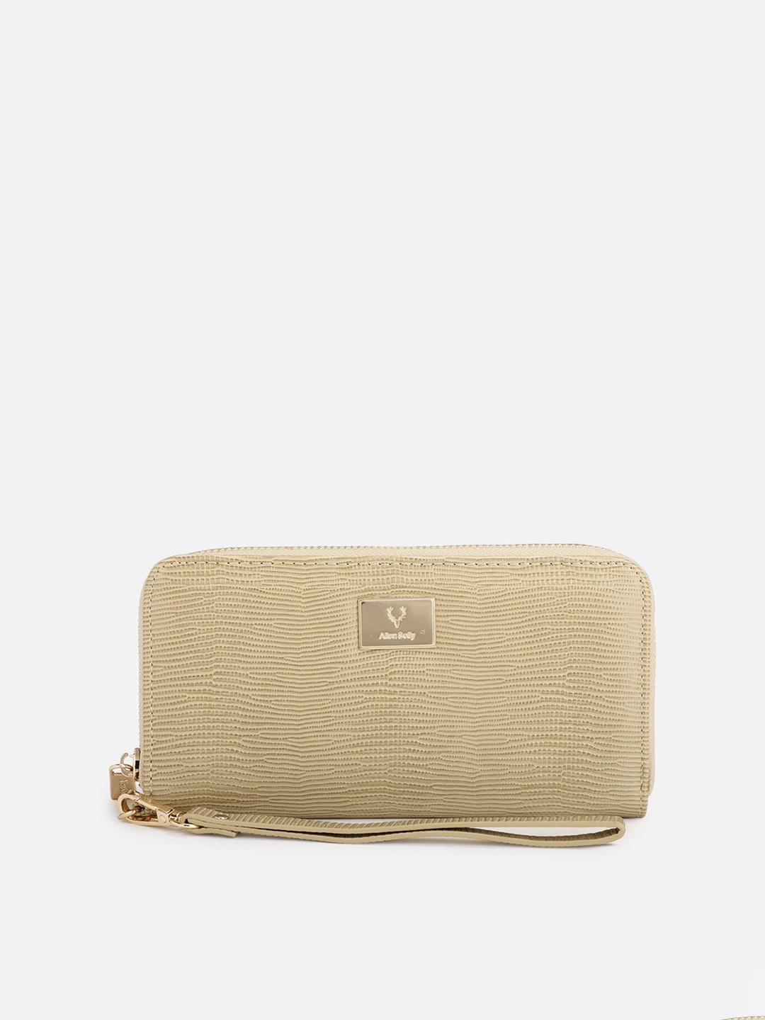 

Allen Solly Women Beige Textured PU Zip Around Wallet