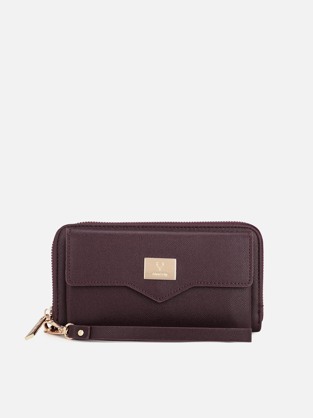 

Allen Solly Women Purple Textured PU Zip Around Wallet