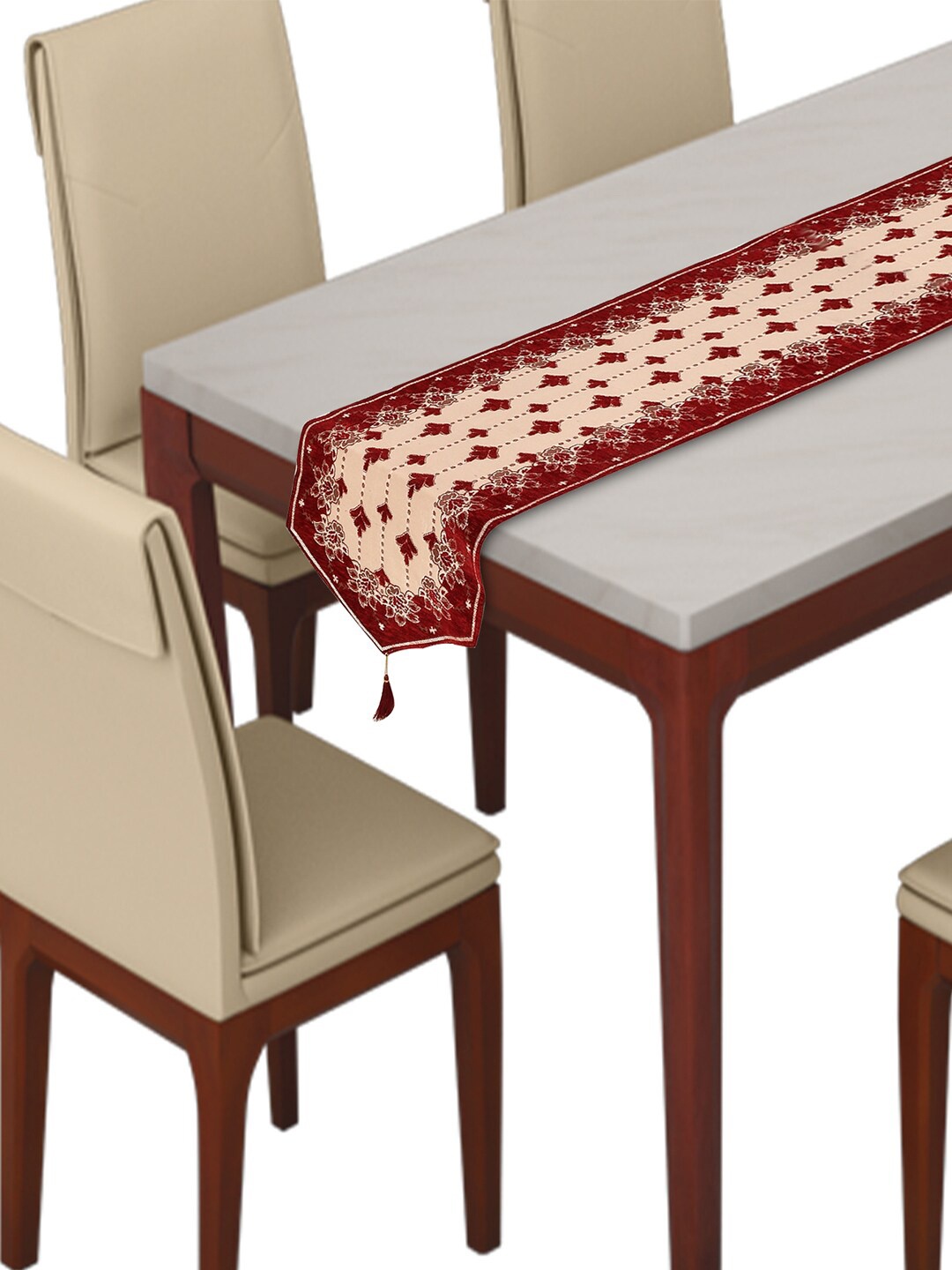 

Kuber Industries Maroon Printed Table Runner