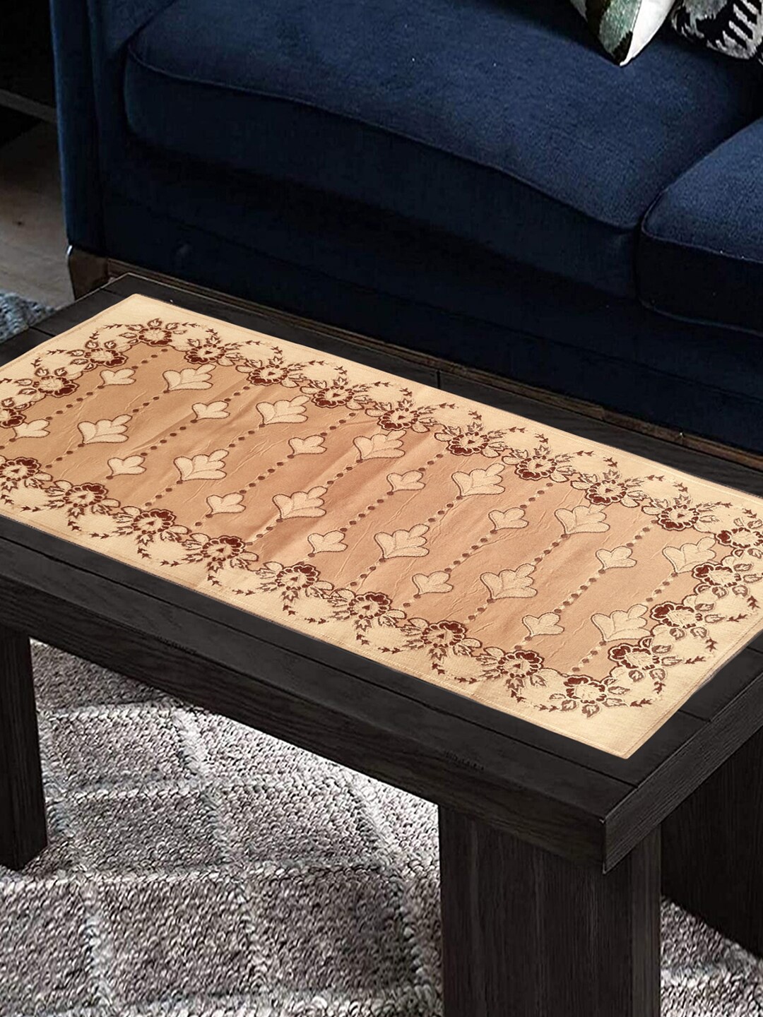 

Kuber Industries Set of 2 Cream-Colored Printed Table Runner