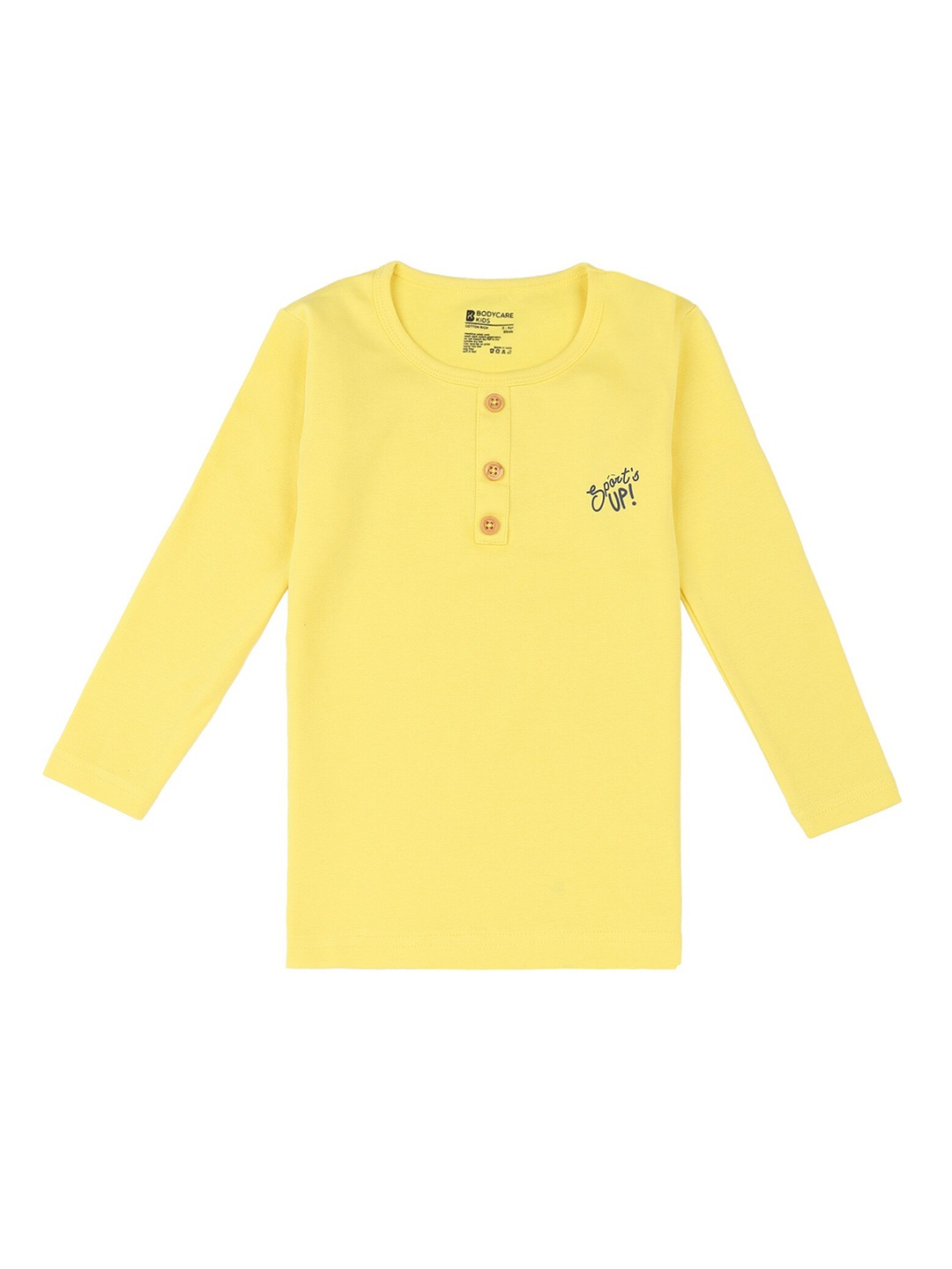 

Bodycare Kids Boys Yellow Henley Neck T-shirt