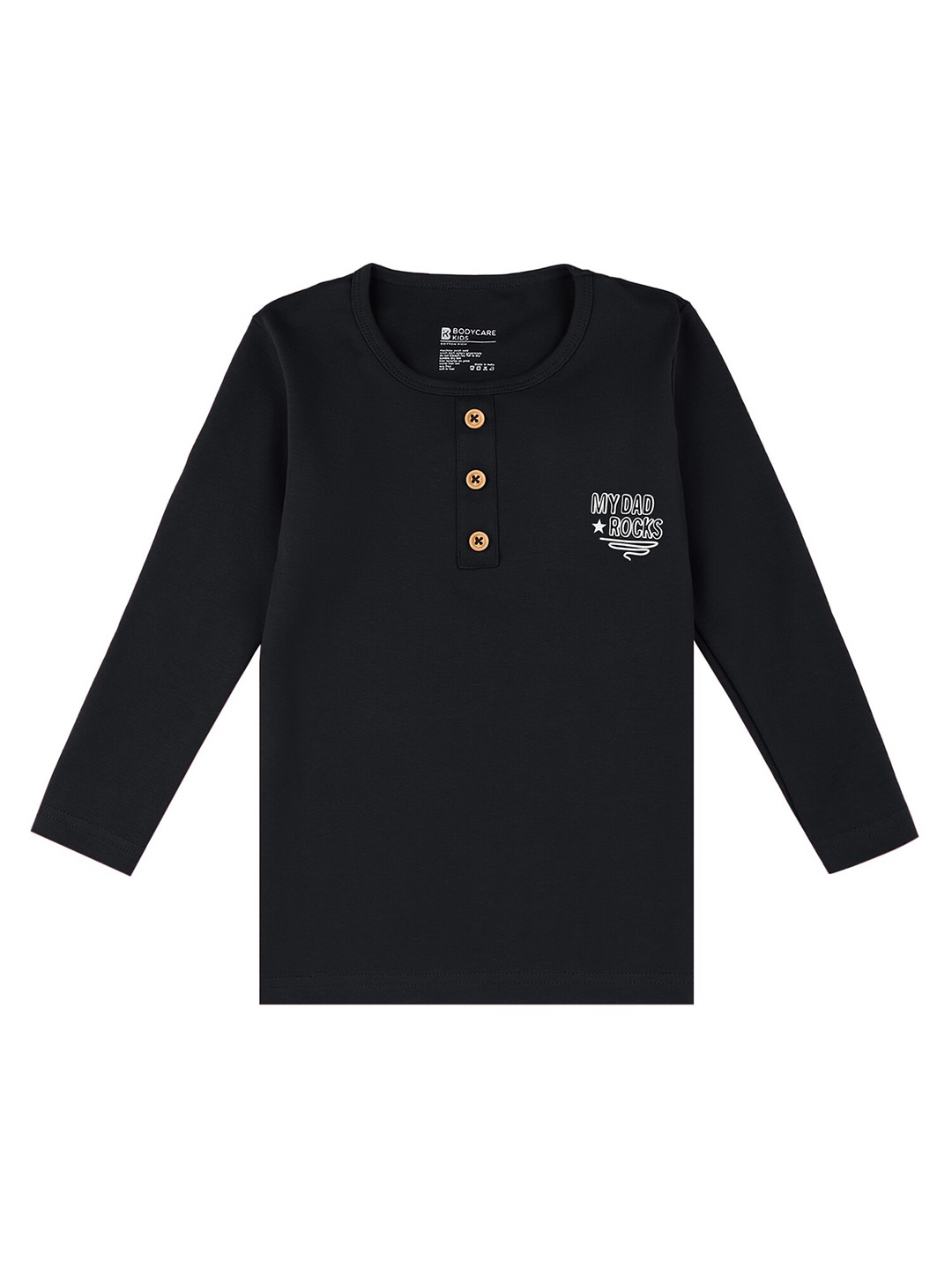 

Bodycare Kids Boys Black Henley Neck T-shirt
