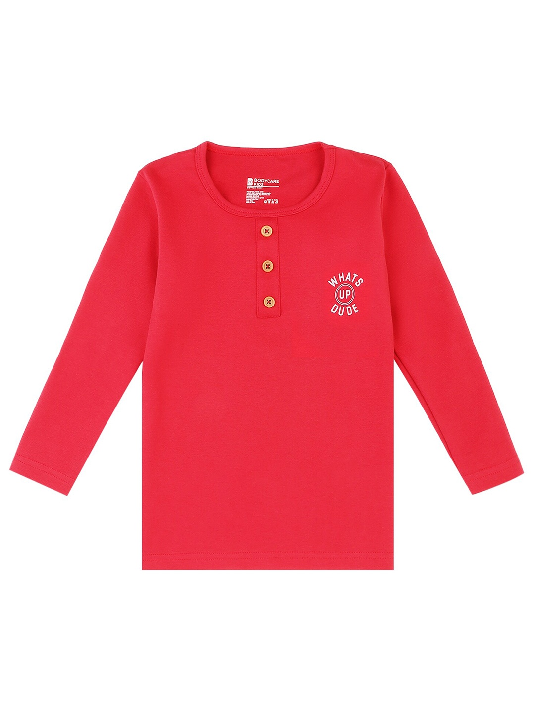 

Bodycare Kids Boys Red Henley Neck T-shirt