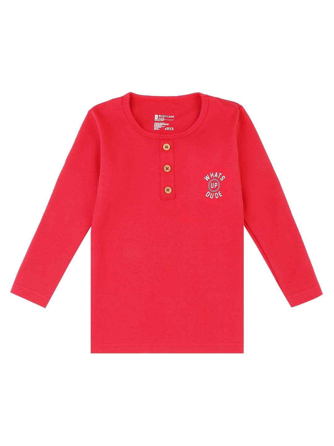 

Bodycare Kids Boys Red Henley Neck T-shirt