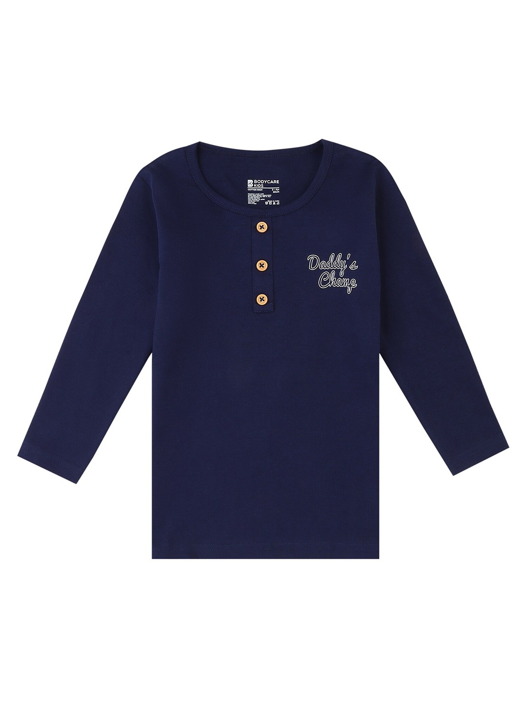 

Bodycare Kids Boys Navy Blue Solid Round Neck T-shirt