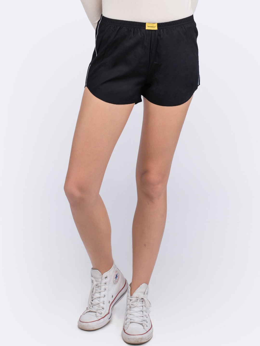 

Bewakoof Women Black Hot Pants Shorts