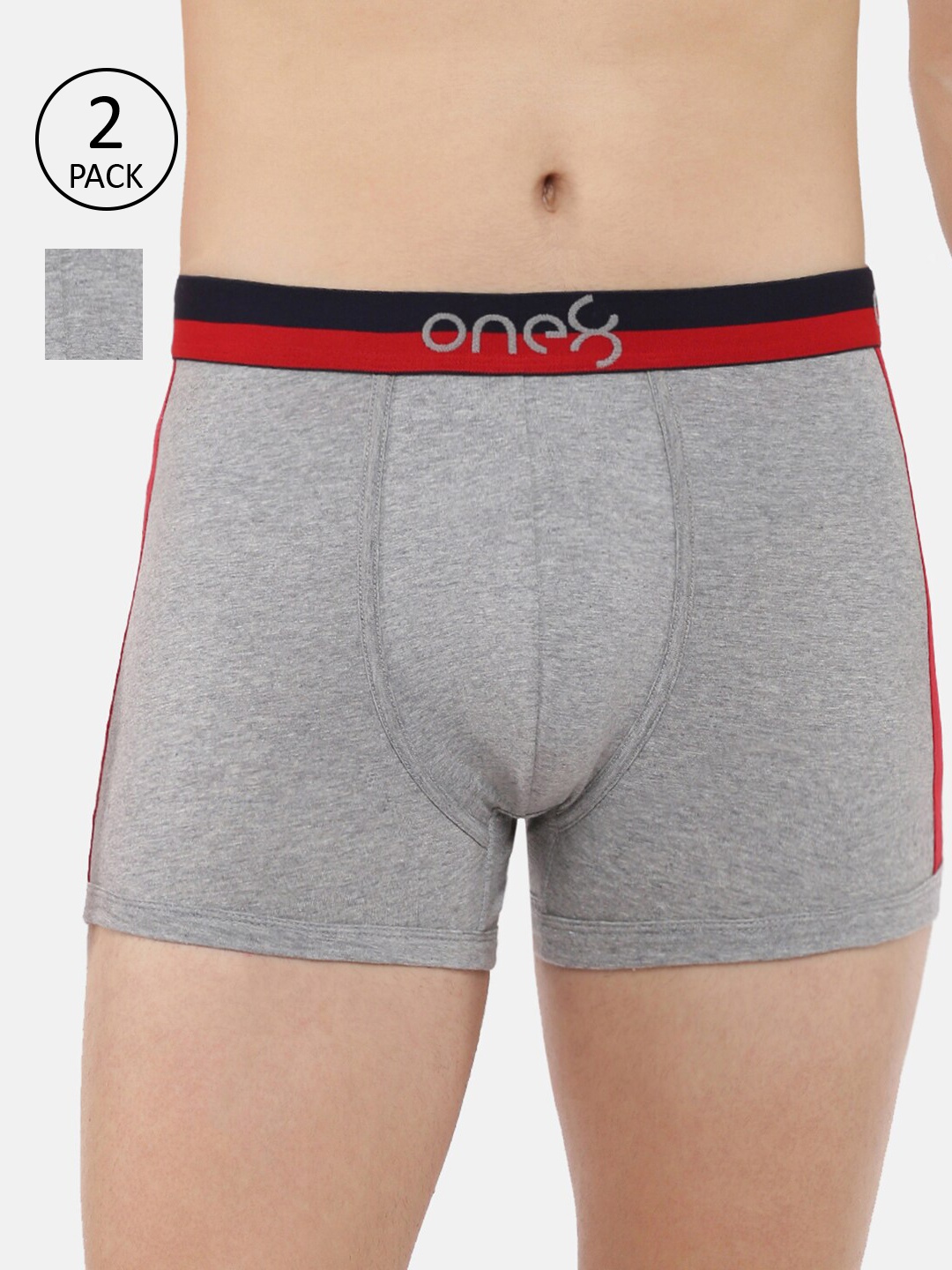 

one8 by Virat Kohli Men Grey Pack Of 2 Trunks ONE8_718_GR_GR_2PC