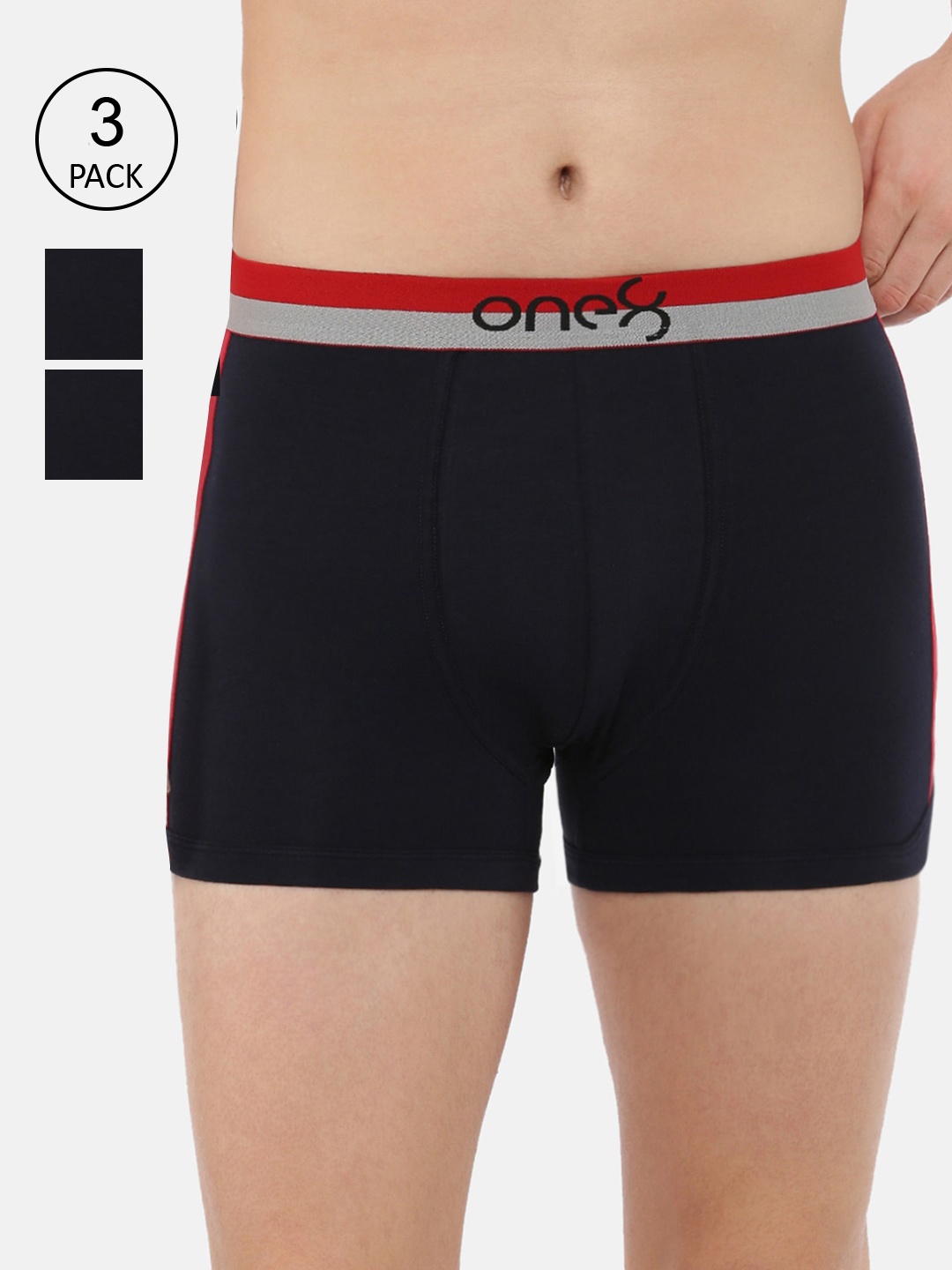 

one8 by Virat Kohli Men Pack Of 3 Navy Blue Solid Trunks ONE8_718_NB_NB_NB_3PC