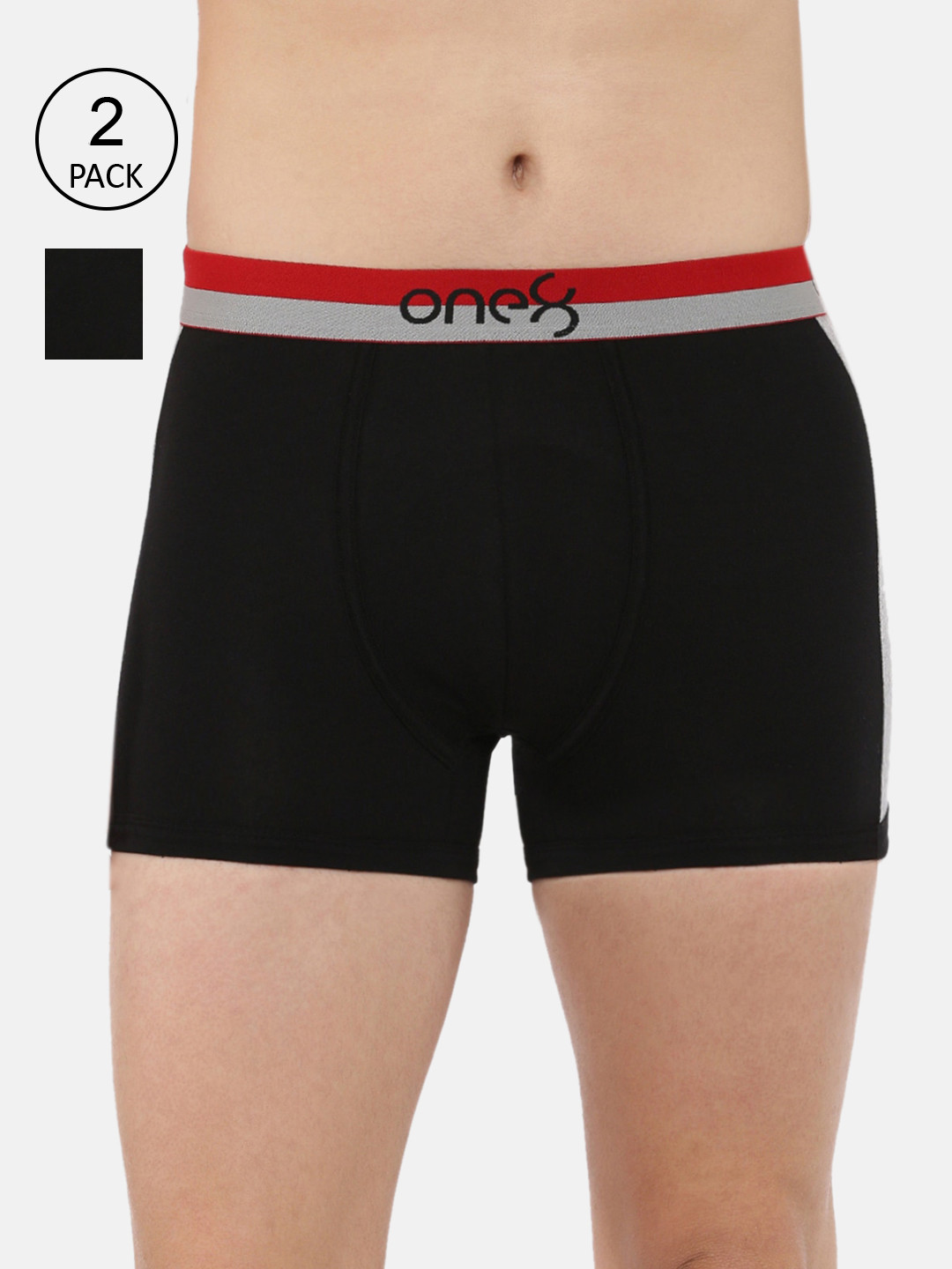 

one8 by Virat Kohli Men Pack Of 2 Black Solid Trunks ONE8_718_BLK_BLK_2PC