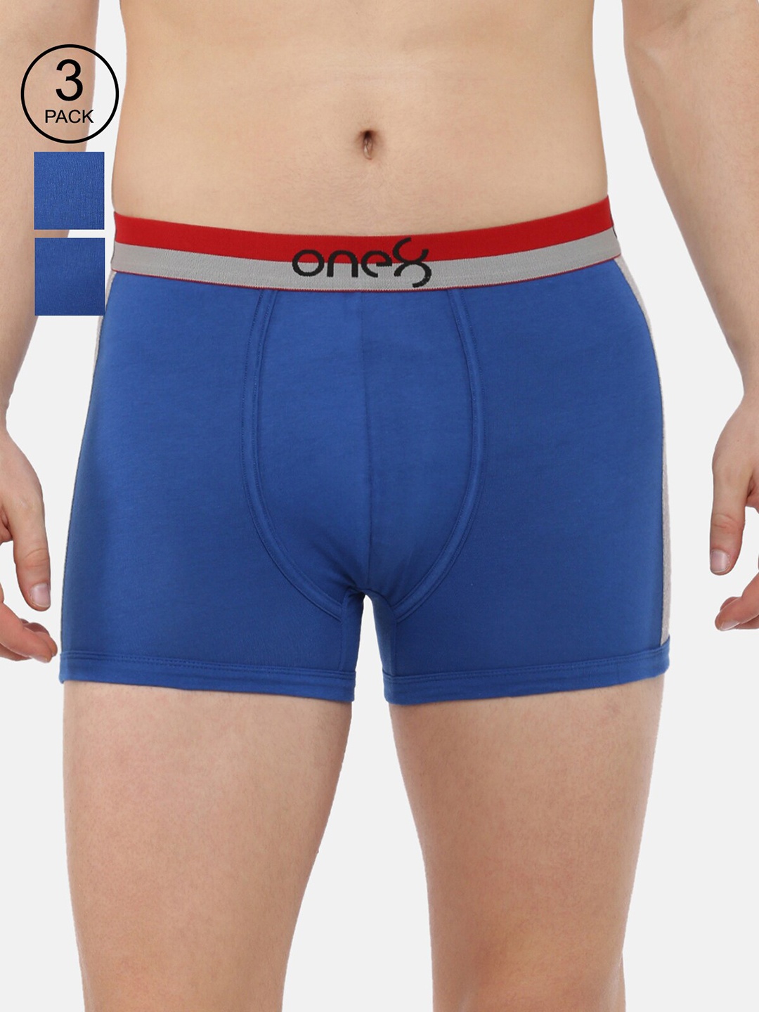 

one8 by Virat Kohli Men Pack Of 3 Solid Trunk ONE8_718_RBLU_RBLU_RBLU_3PC, Multi