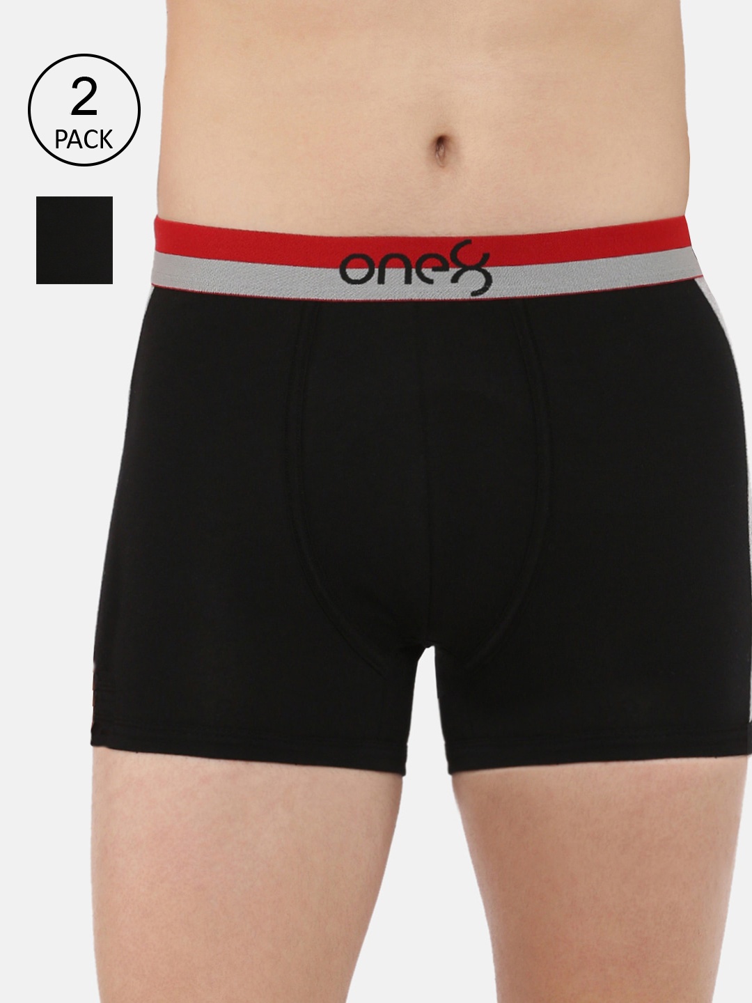 

one8 by Virat Kohli Men Pack Of 2 Black Solid Trunk ONE8_718_BLK_NB_2PC