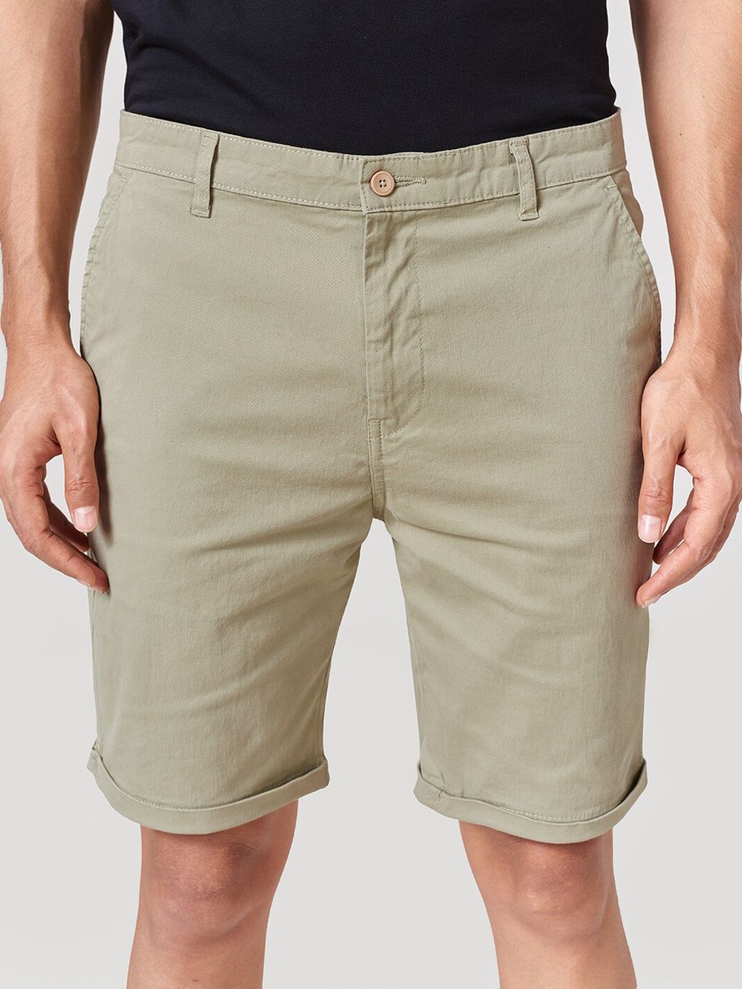 

The Souled Store Men Olive Green Shorts