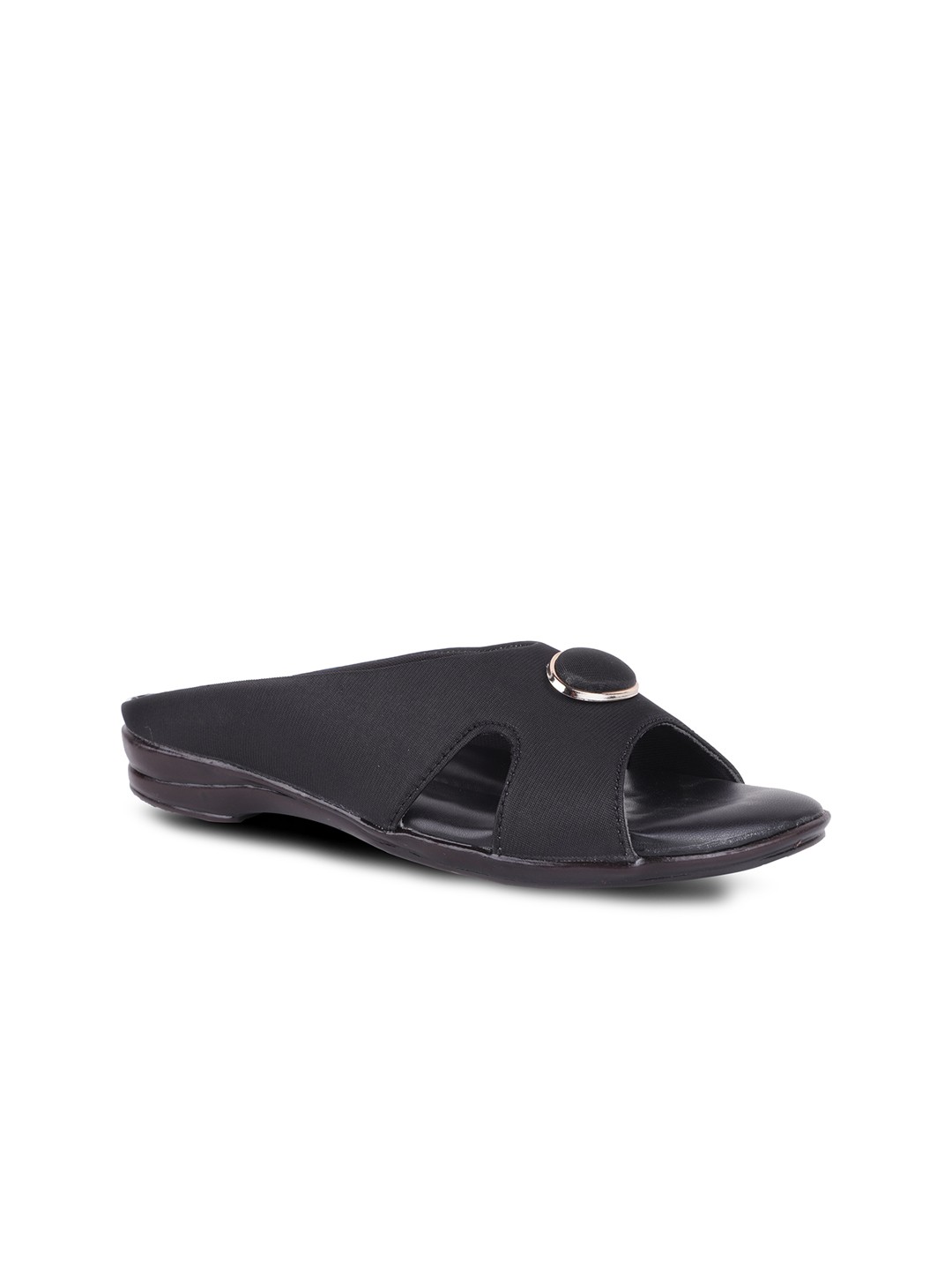 

FABBMATE Women Black Solid Open Toe Flats