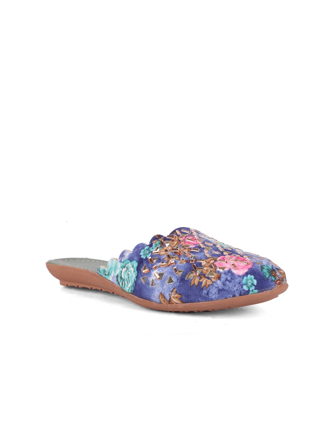 

FABBMATE Women Multicoloured Printed Mules With Laser Cuts Flats, Multi