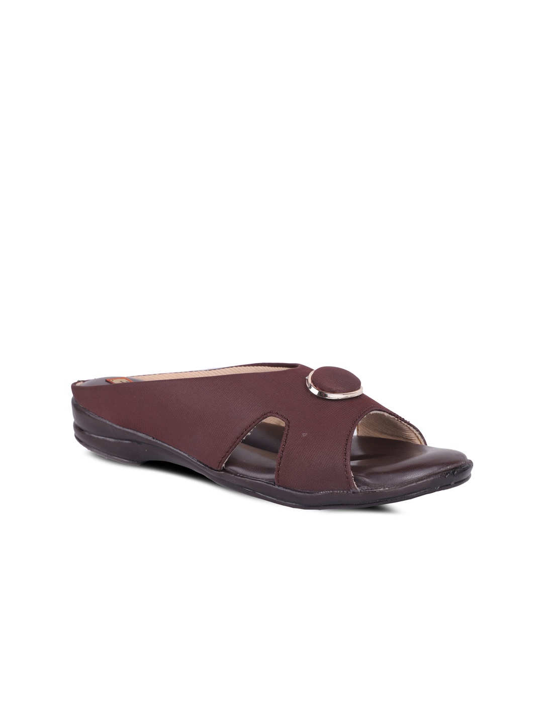 

FABBMATE Women Brown Embellished Open Toe Flats