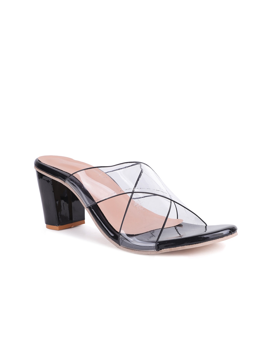

FABBMATE Black & Transparent Block Heels