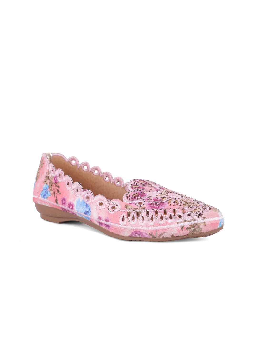 

FABBMATE Women Pink Printed & Embellished Ballerinas