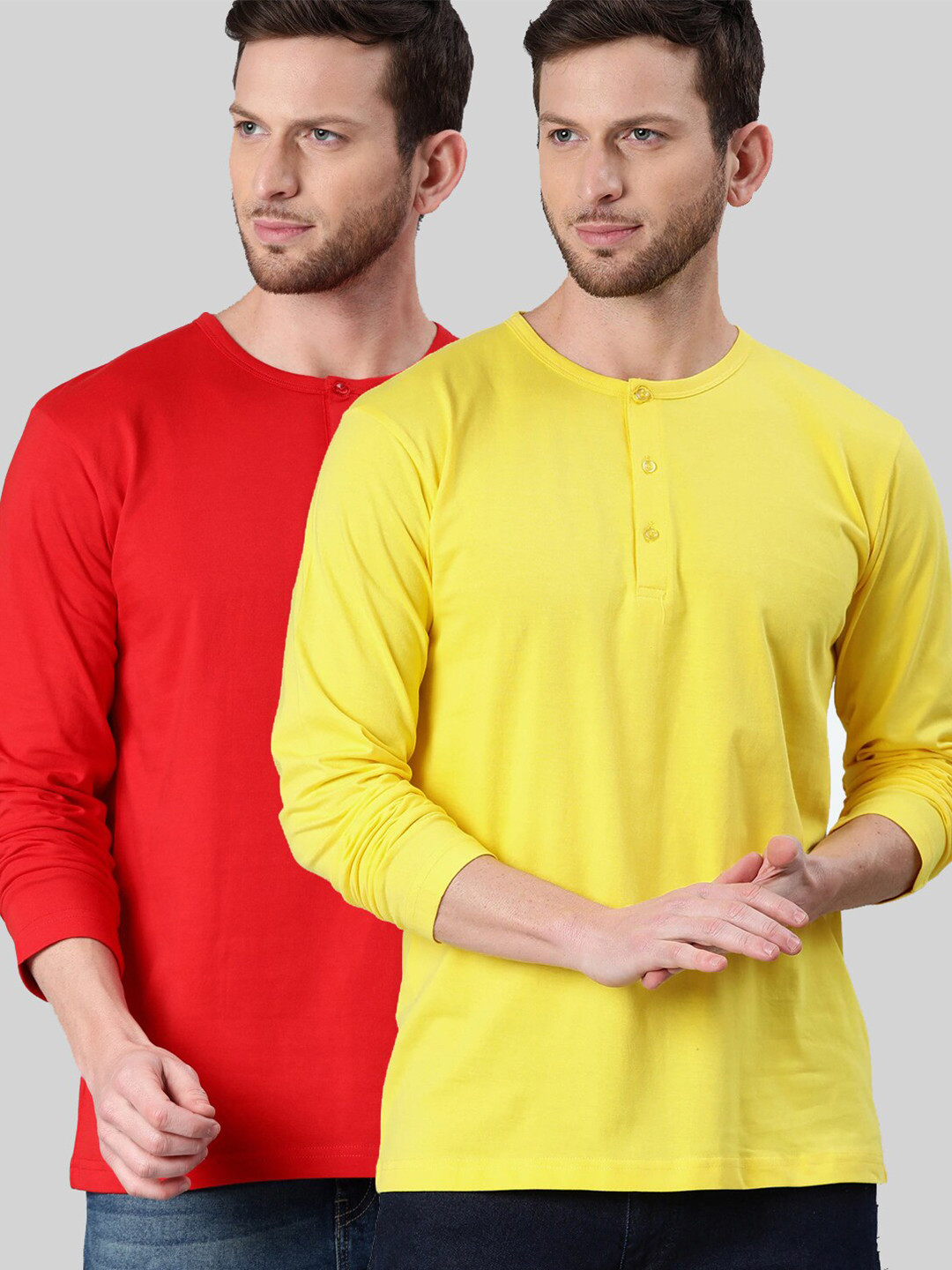 

BE AWARA Men Red & Yellow 2 T-shirt
