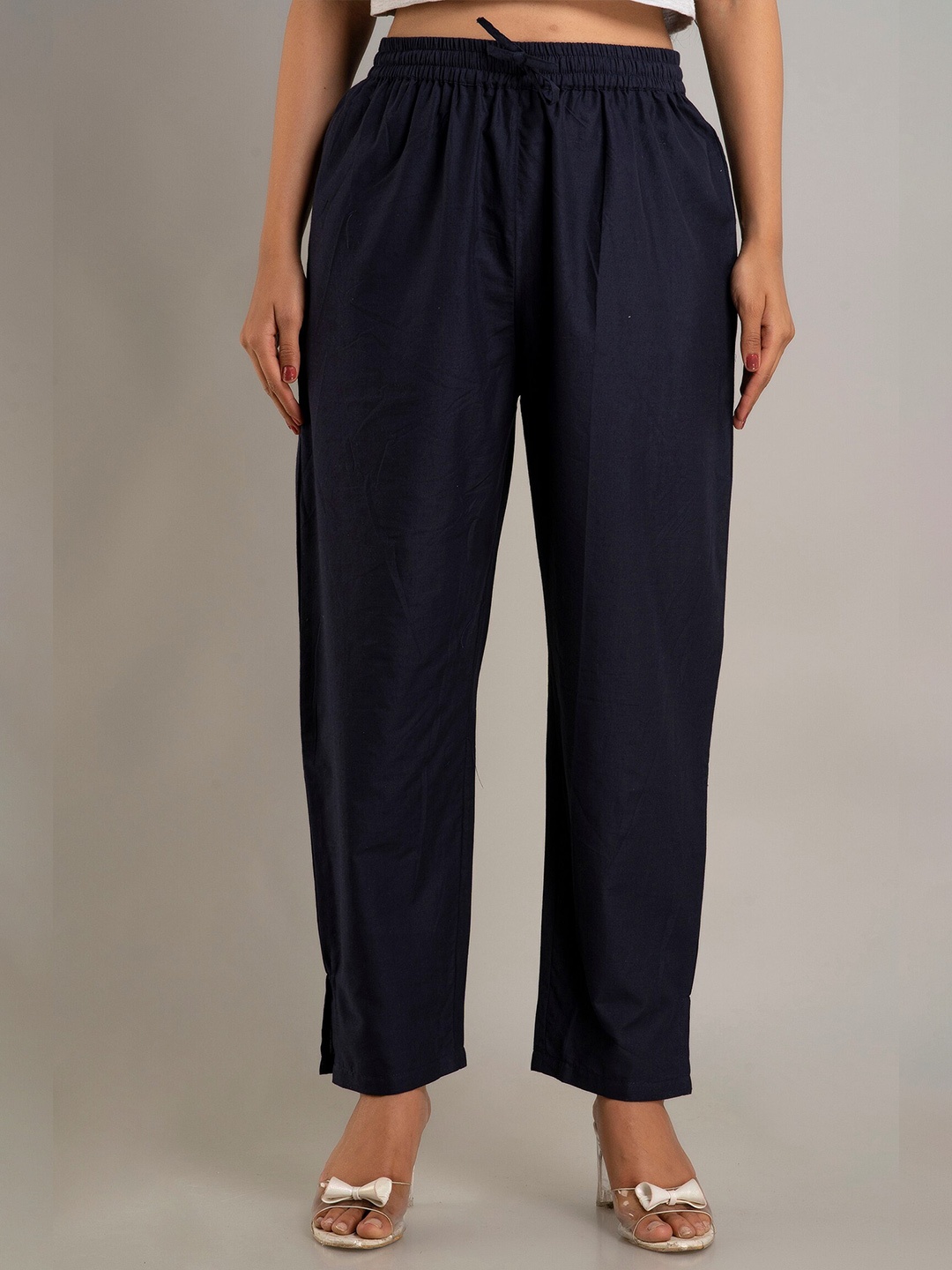 

DORIYA Women Blue Solid Palazzos