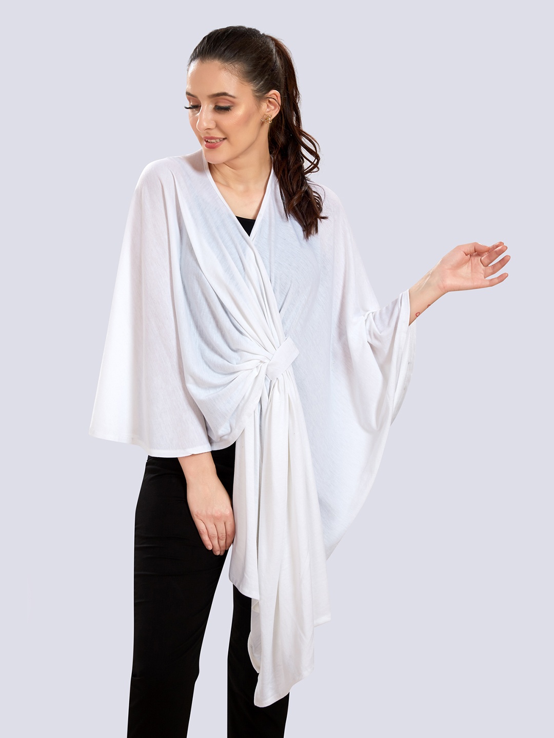 

Mom For Sure by Ketki Dalal White Overlap Nursing Cape Top