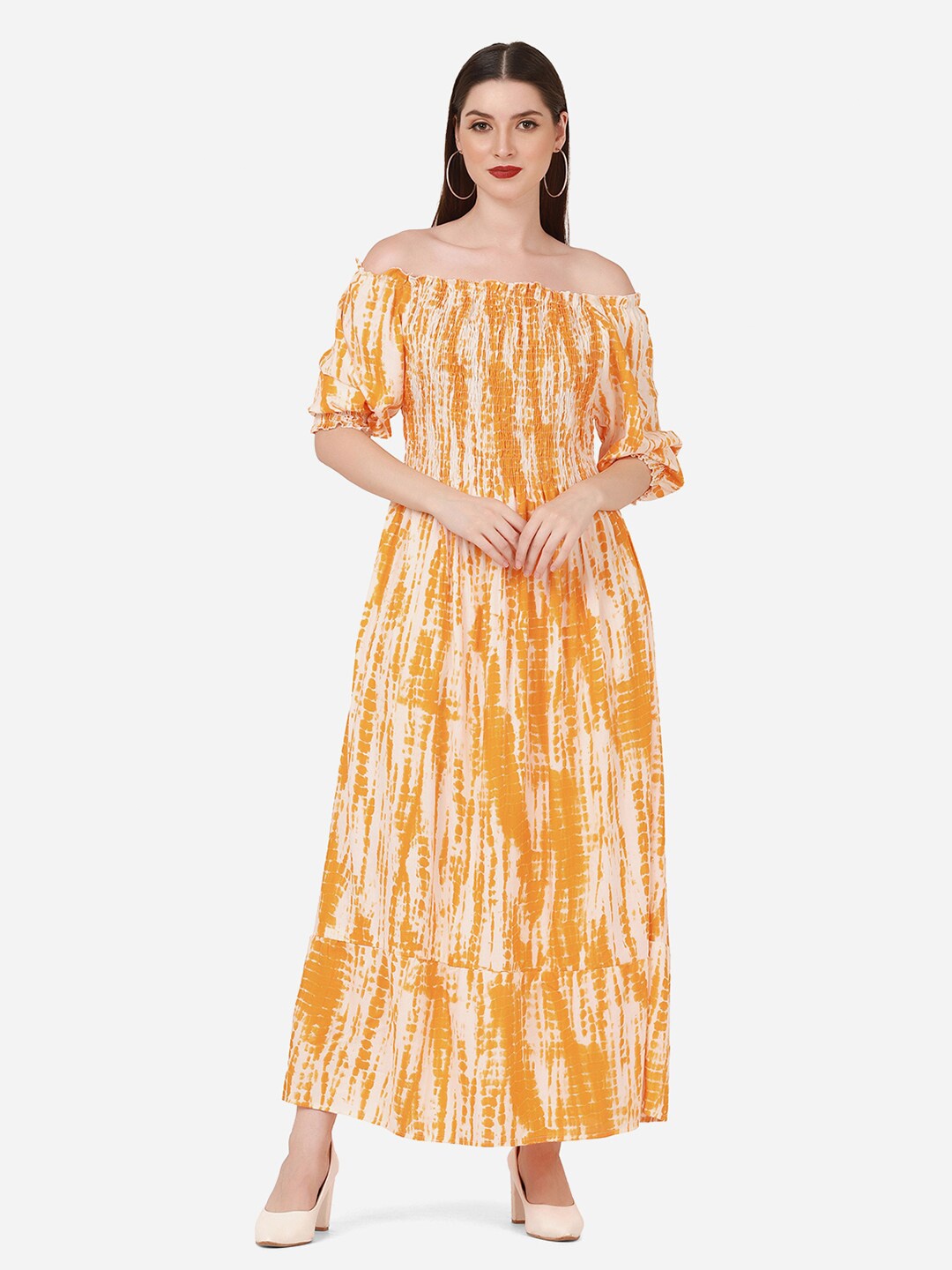 

BUY NEW TREND Brown Floral Off-Shoulder Maxi Dress