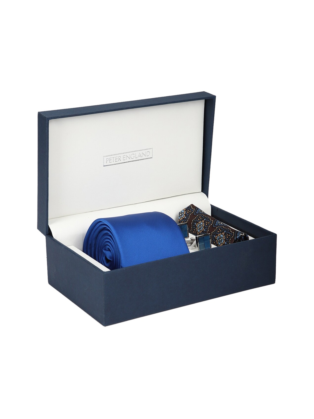 

Peter England Men Blue & Silver-Toned Accessory Gift Set