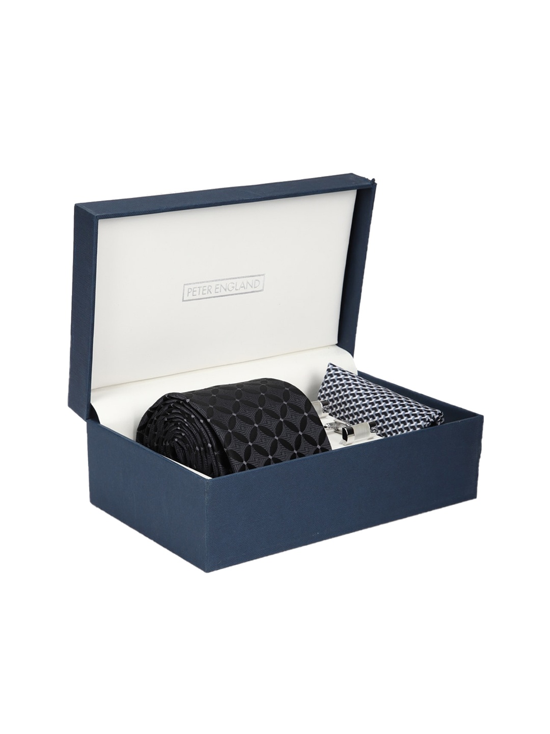 

Peter England Men Black Printed Accessory Gift Set