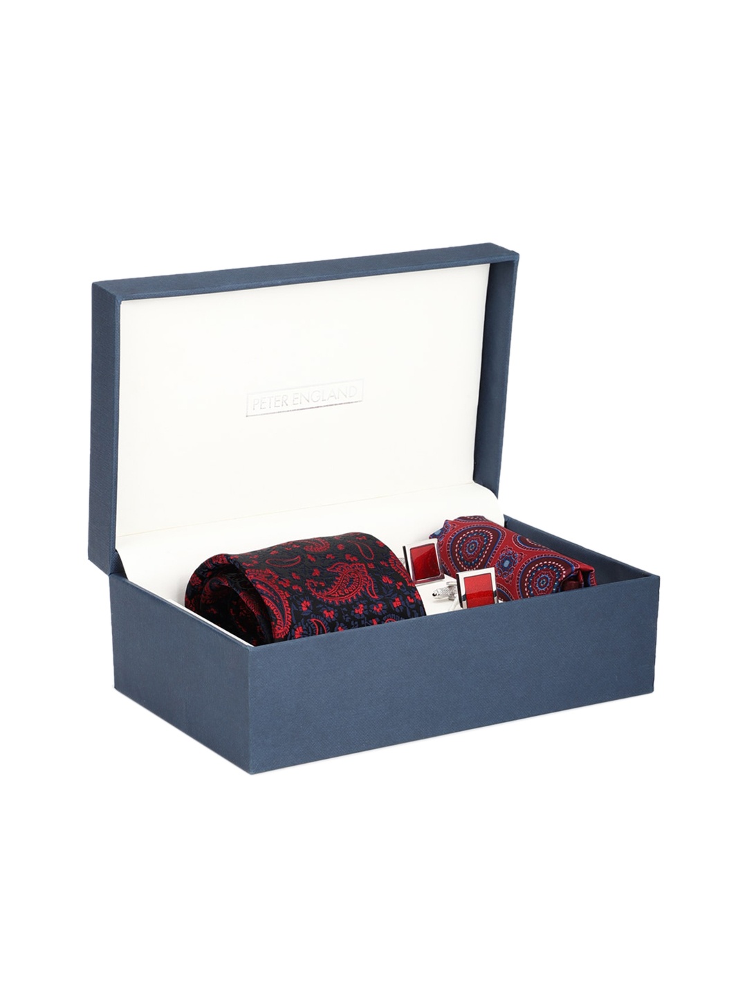 Peter England Men Black & Red Printed Accessory Gift Set