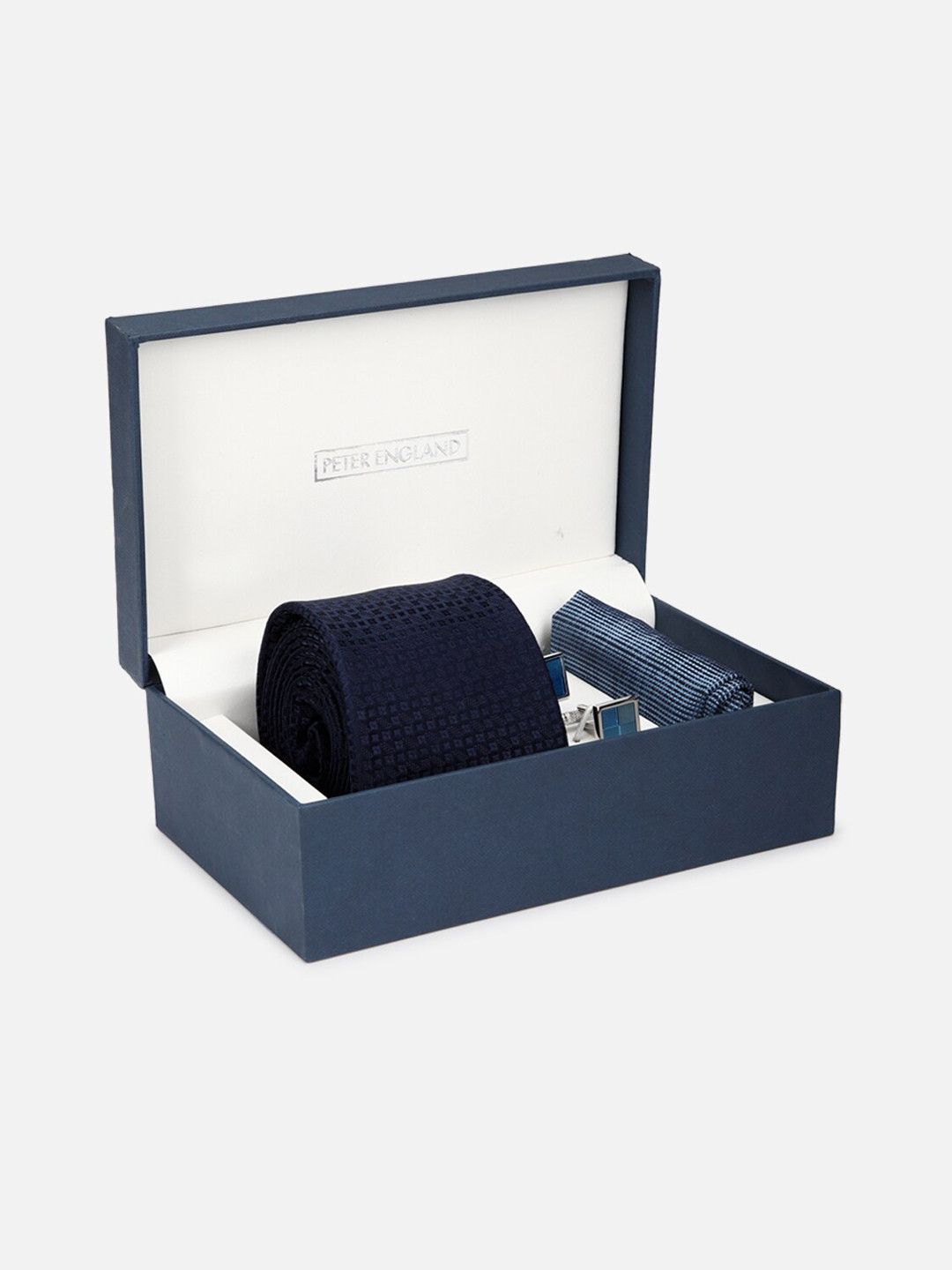 

Peter England Men Navy Blue Printed Accessory Gift Set
