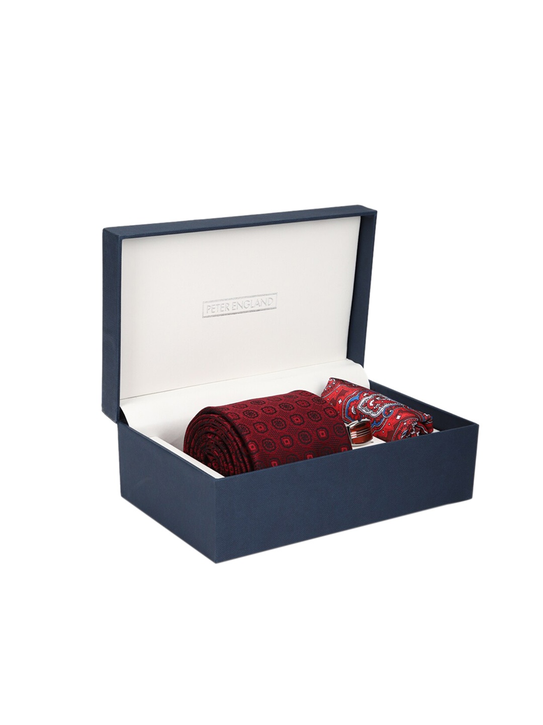 

Peter England Men Maroon Printed Accessory Gift Set