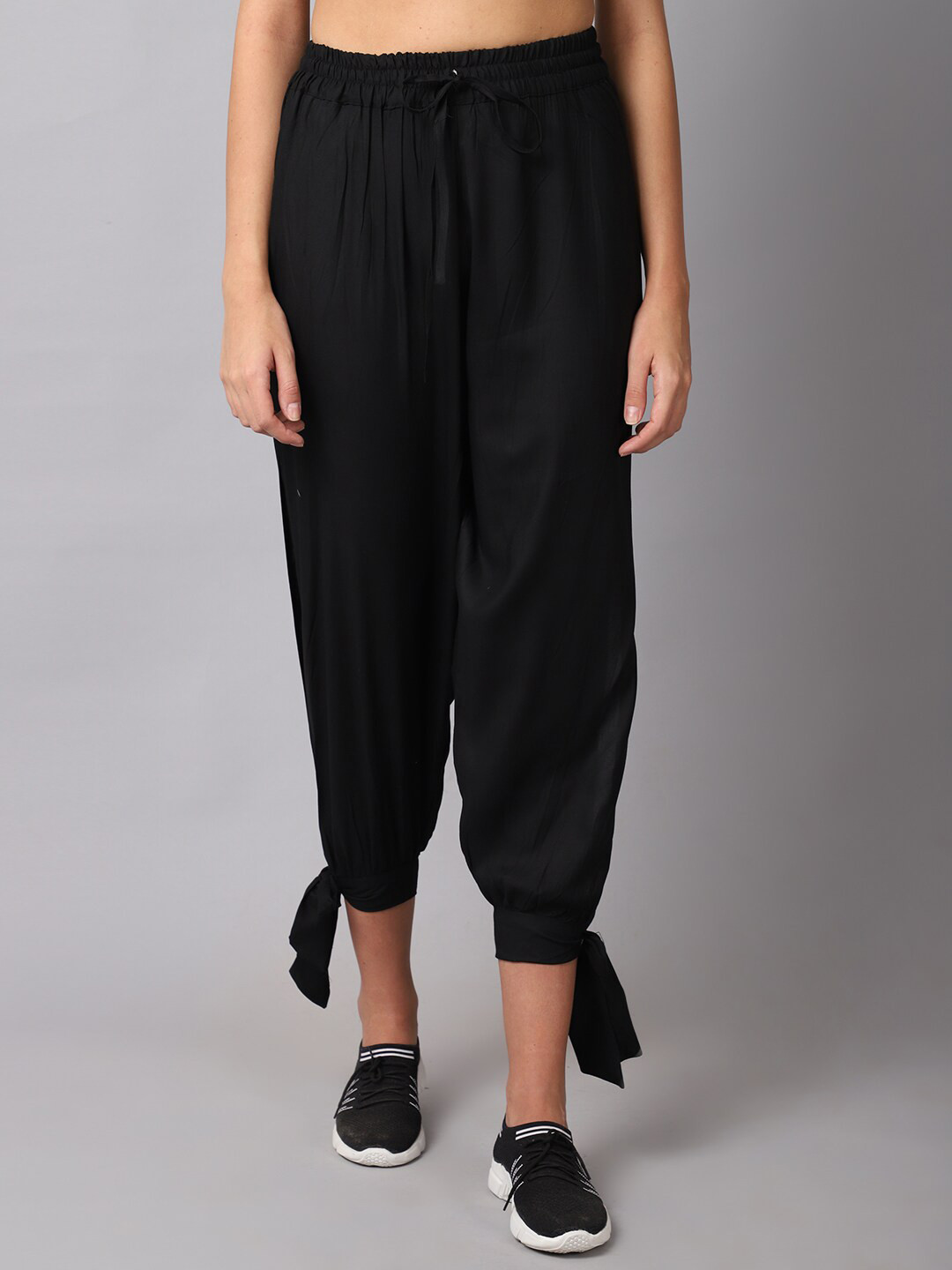 

TAG 7 Women Black Solid Palazzos