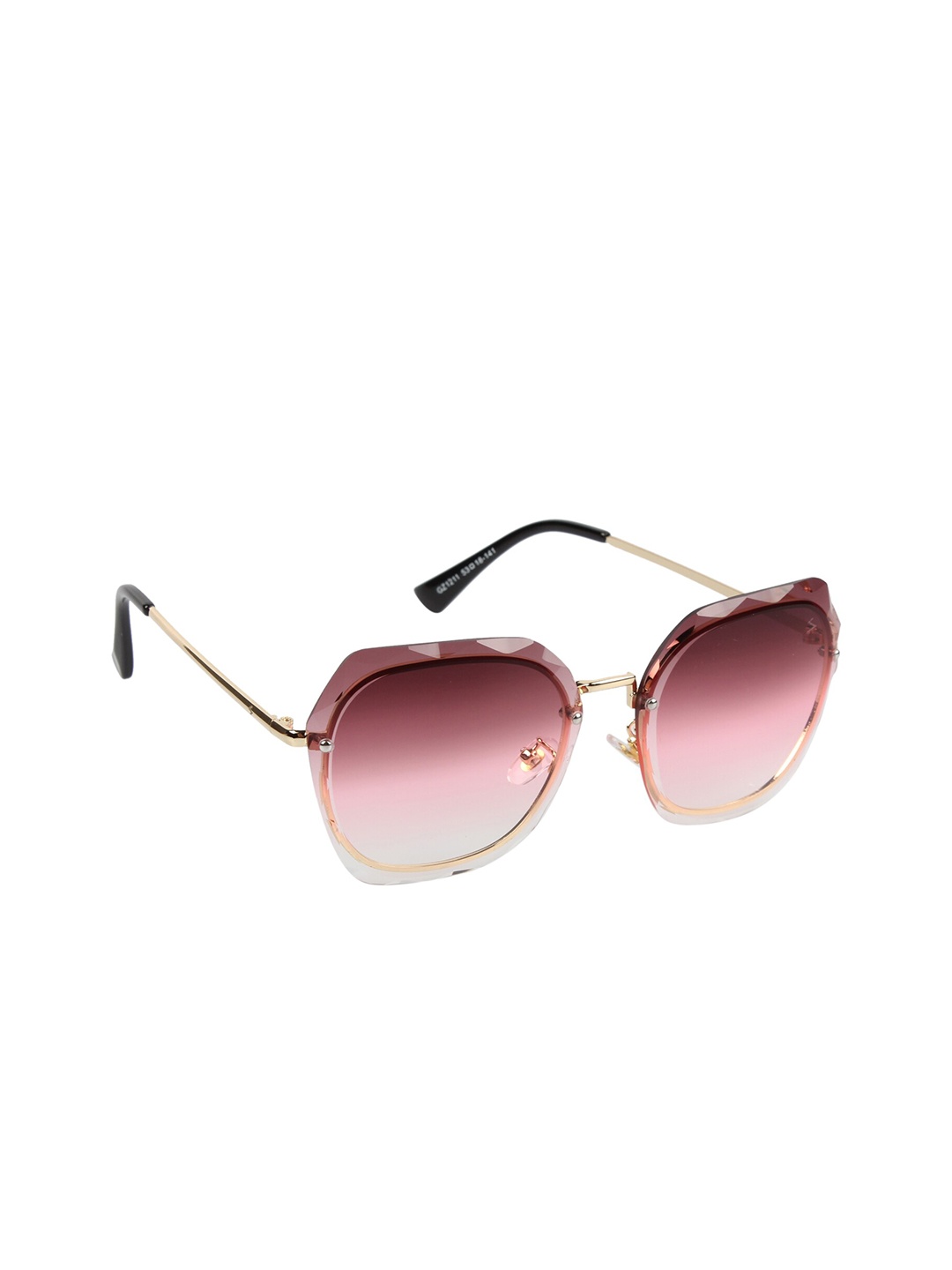 

Scavin Women Pink Lens & Gold-Toned Square Sunglasses with UV Protected Lens