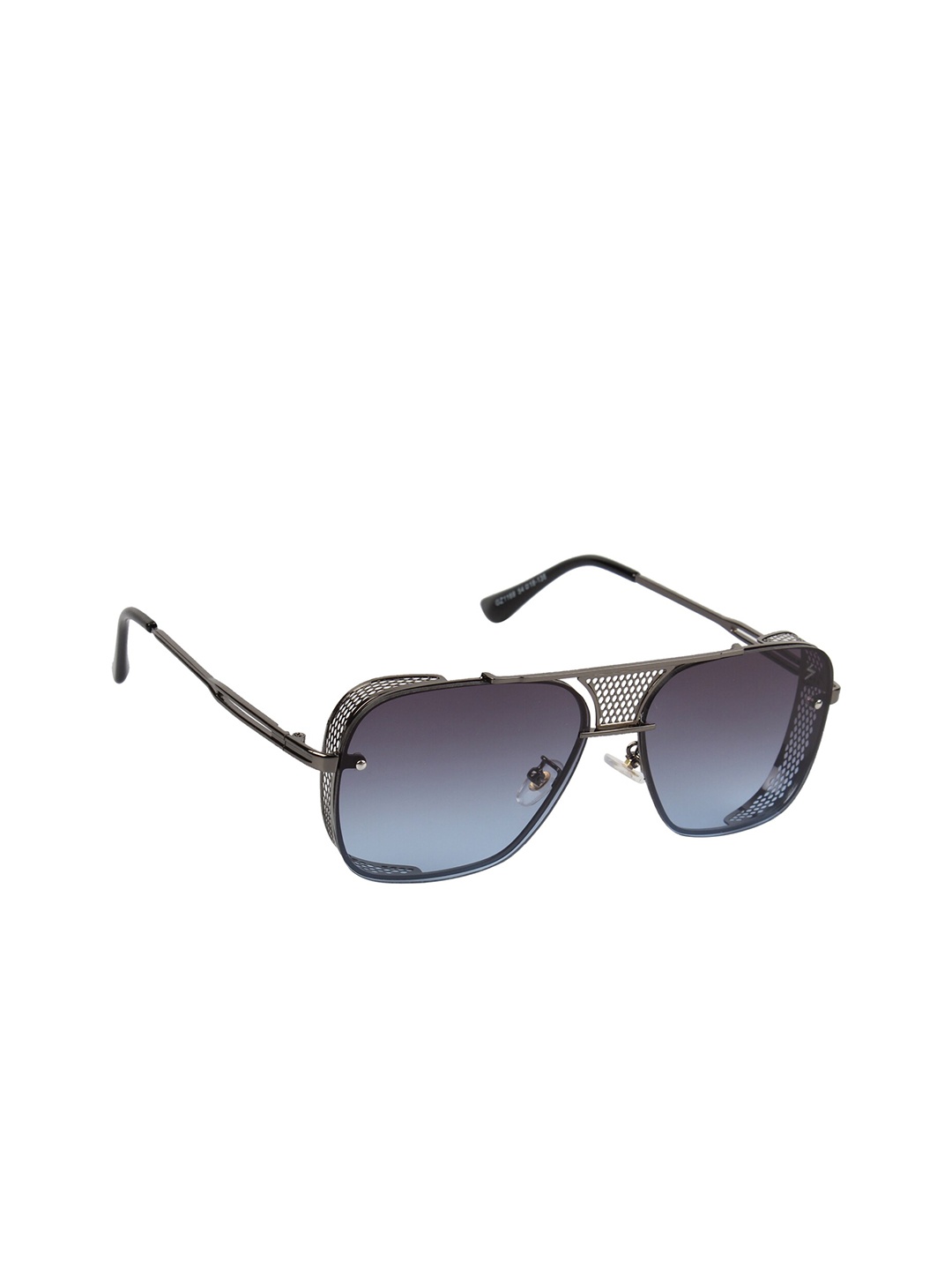 

Scavin Men Grey Lens & Black Square Sunglasses with UV Protected Lens-S1169 GUN SMKBLU