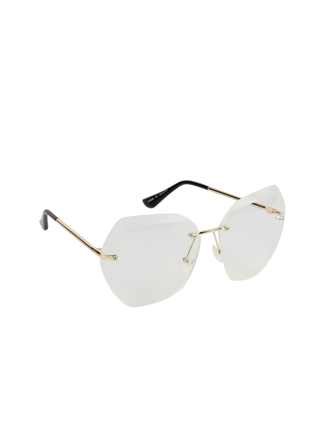 

Scavin Women Clear Lens & Gold-Toned Sunglasses with UV Protected Lens-S628 GLD CLR