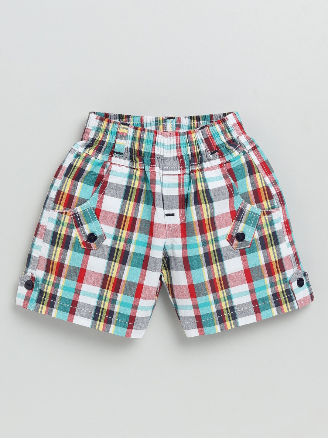 

Nottie Planet Boys Red & Green Checked Shorts