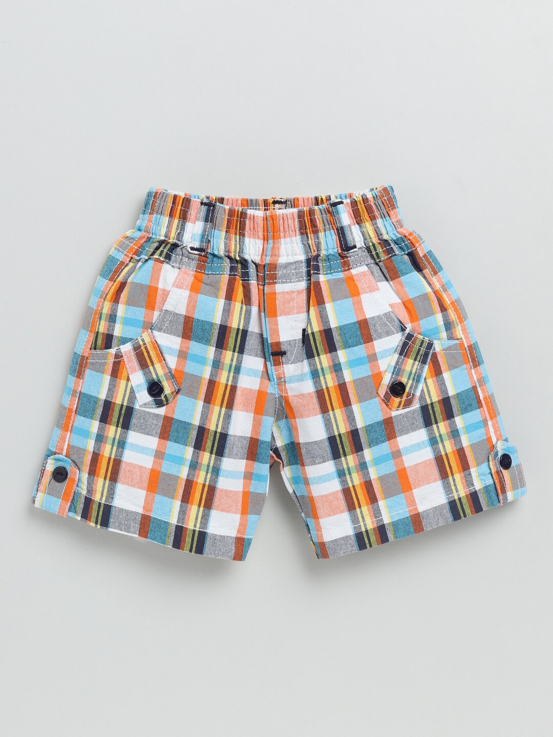 

Nottie Planet Boys Orange Checked Shorts