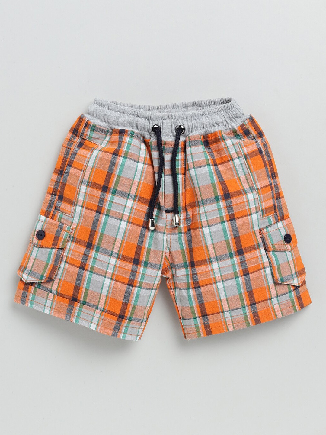 

Nottie Planet Boys Orange Checked Shorts