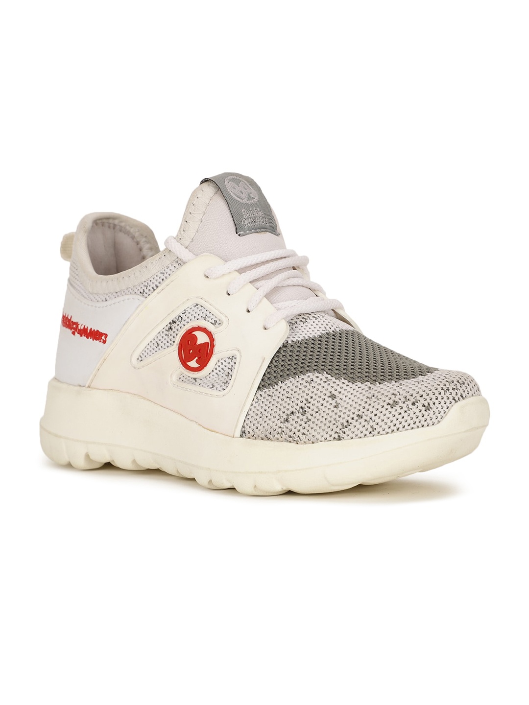 

Bubblegummers Boys White Woven Design Lace Up Casual Sneakers