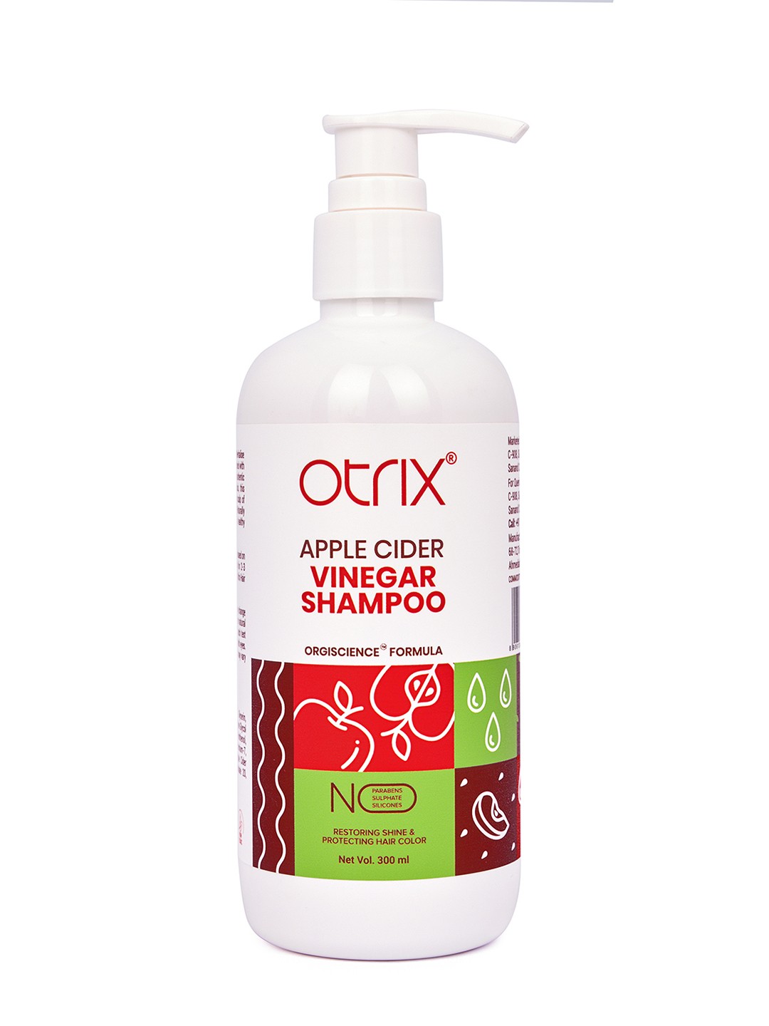 

Otrix Apple Cider Vinegar Shampoo for Healthier & Frizz Free Hair - 300 ml, White