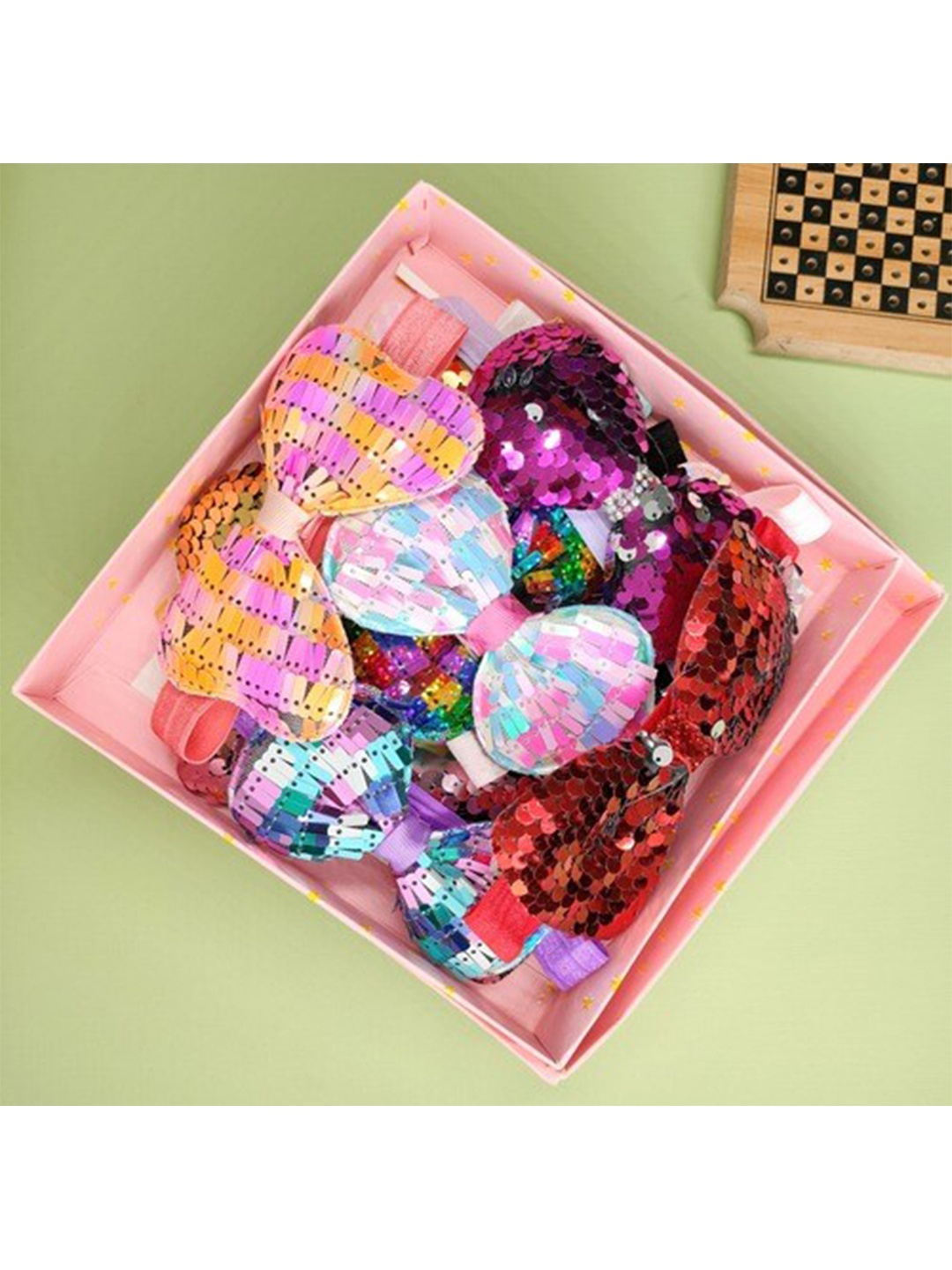 

ANNA CREATIONS Girls Set Of 12 Sequin Embellished Headbands, Multi