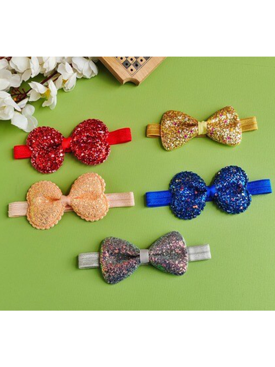 

ANNA CREATIONS Women Red & Blue Set of 5 Embellished Hair Accessory Set