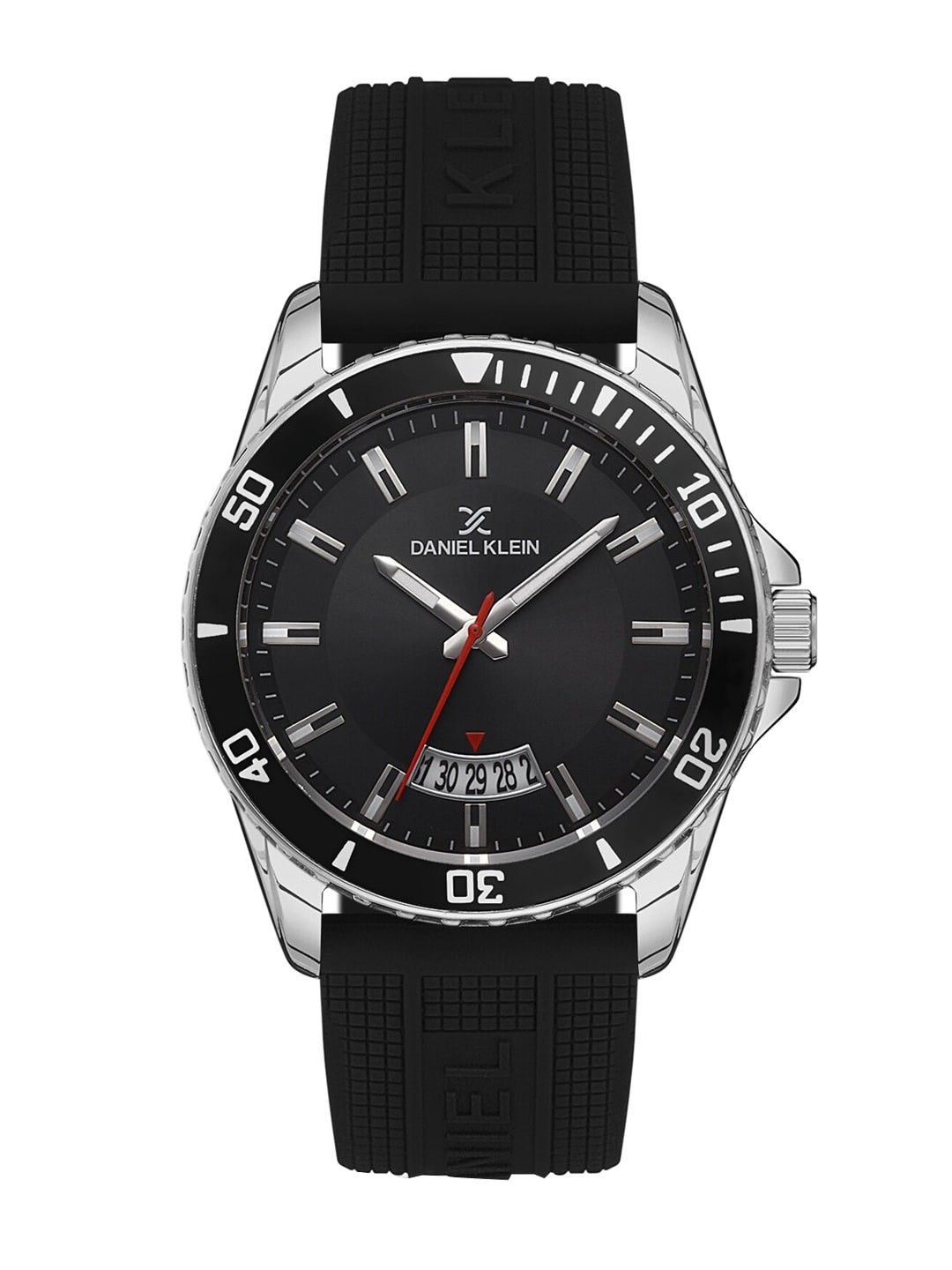 

Daniel Klein Men Silver-Toned Embellished Dial & Black Straps Analogue Watch DK 1 13085-1