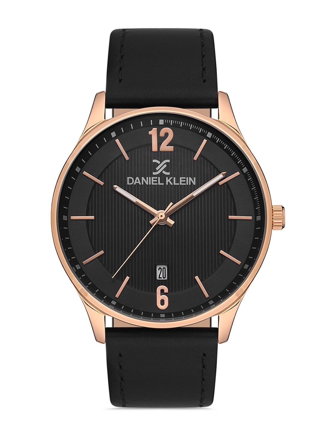 

Daniel Klein Men Rose Gold-Toned Dial & Black Leather Straps Analogue Watch