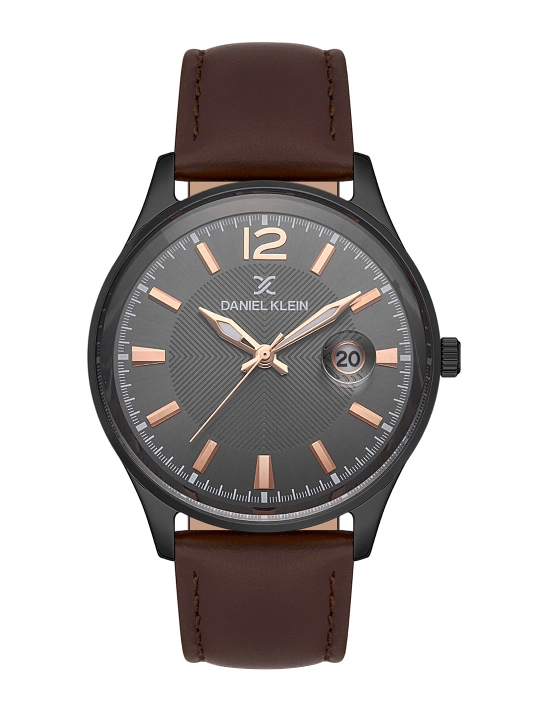 

Daniel Klein Men Black Dial & Brown Leather Straps Analogue Watch DK 1 13071-6